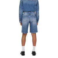 Image 2 : Détail du short Only bleu femme avec poches et finitions soignées — Delvale