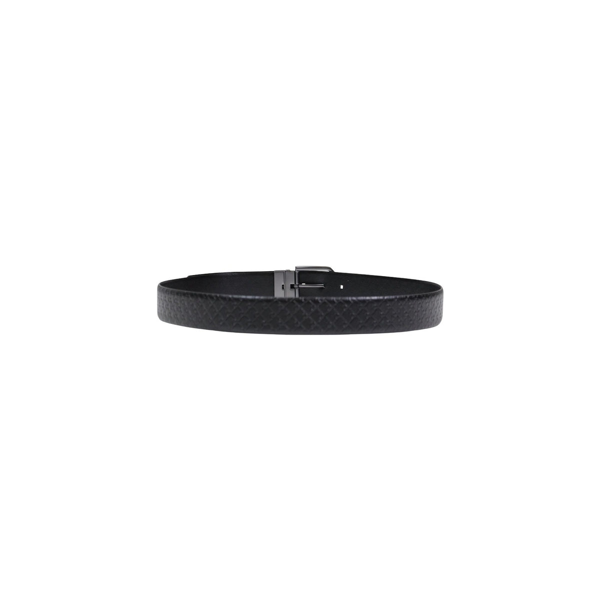 Image 3 : Ceinture Calvin Klein homme cuir véritable noir, motif embossé intégral visible sur toute la longueur — Delvale