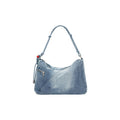 Desigual Sac Hobo Femme Bleu Azur Denim Délavé Anse Tressée