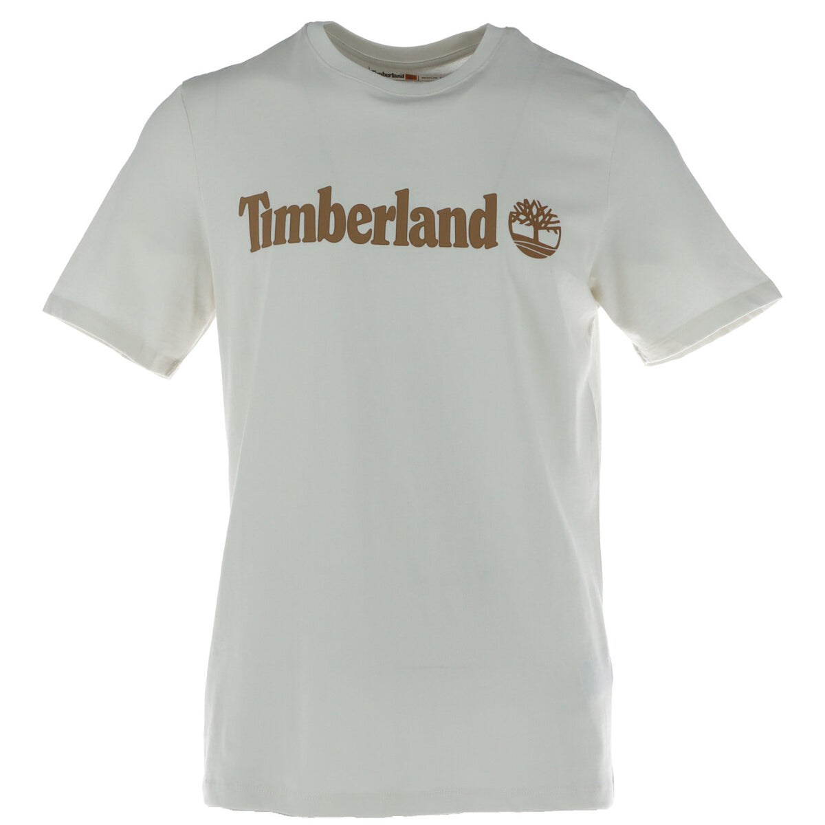 Image 4 : T-shirt Timberland homme bleu marine, détail de l'étiquette col intérieur, composition pur coton — Delvale