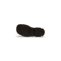 Image 3 : Vue de face des sandales plateforme Dr. Martens Mattison en cuir noir, brides ouvertes montrant l'intérieur rembourré — Delvale