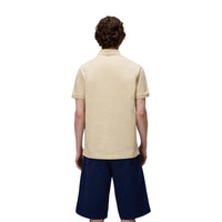 Image 2 : Vue de face du polo Napapijri homme coloris sable, col polo structuré et patte de boutonnage deux boutons contrastés — Delvale