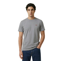 Image 6 : T-shirt Napapijri homme rouge, vue rapprochée du tissu pur coton et de la finition col rond — Delvale