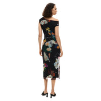 Image 2 : Robe Desigual femme noire aux motifs colorés, détail des motifs — delvale
