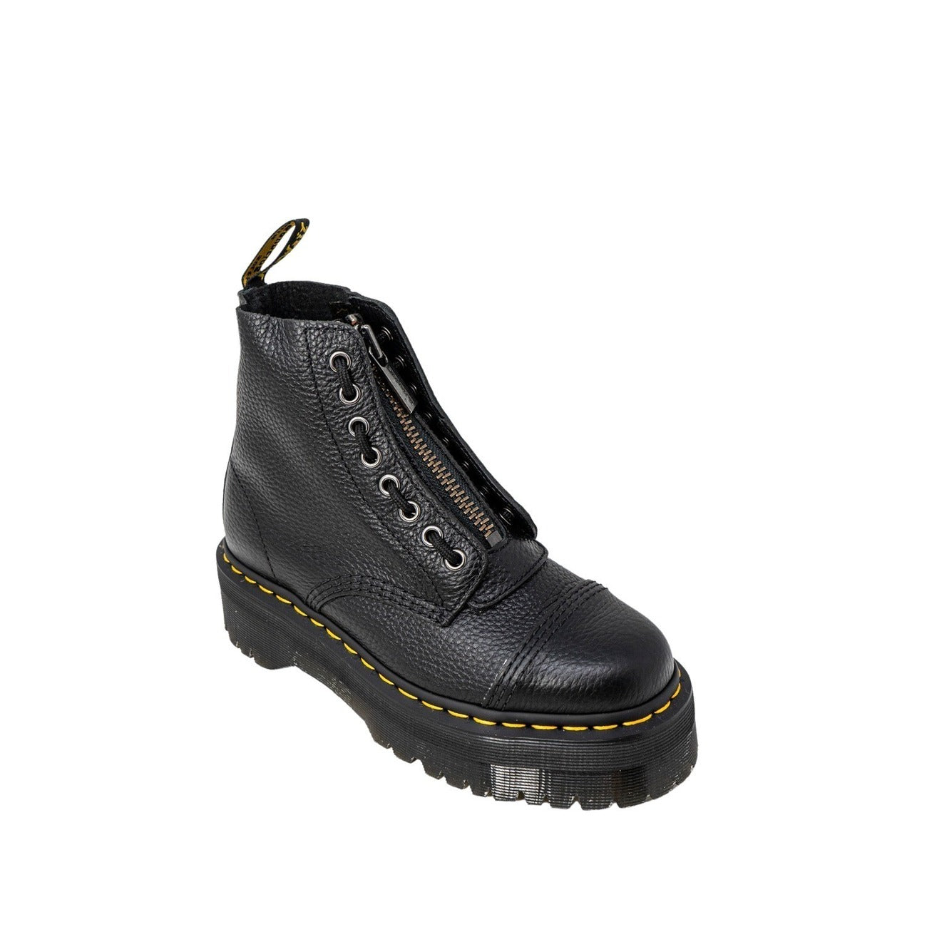 Dr. Martens Sinclair noire femme en cuir avec vue avant trois quarts