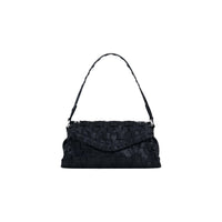 Image 1 : Sac baguette Desigual noir en similicuir tressé avec rabat à pression et anse perforée — Delvale
