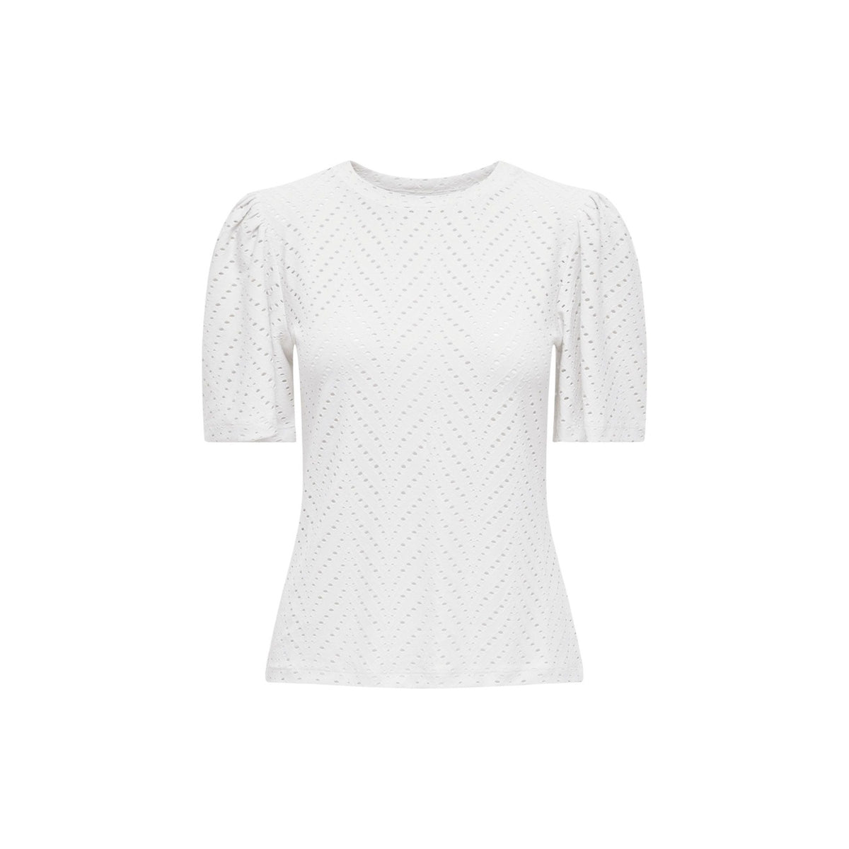 Image 3 : Blouse femme blanche Jacqueline De Yong portée, manches courtes élégantes — delvale