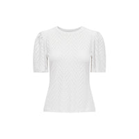 Image 3 : Blouse femme blanche Jacqueline De Yong portée, manches courtes élégantes — delvale