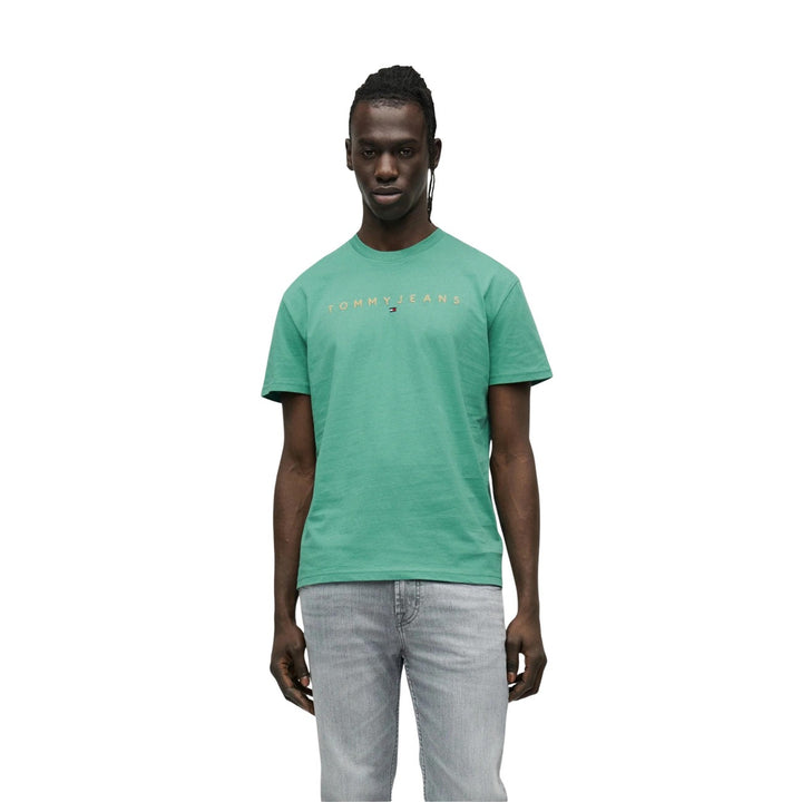 Image 1 : T-shirt Tommy Hilfiger Jeans homme vert à impression, vue de face — Delvale