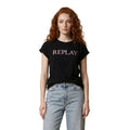 Replay T-shirt Femme Noir Imprimé Col Rond