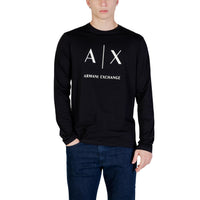 Image 1 : Pull Armani Exchange homme noir avec impression graphique, col rond et manches longues — Delvale