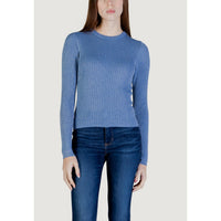 Image 1 : Pull femme bleu azur Jacqueline De Yong manches longues col rond — delvale
