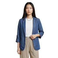 Image 3 : Jaquette femme Only bleu, silhouette structurée col revers et encolure en V profond — Delvale