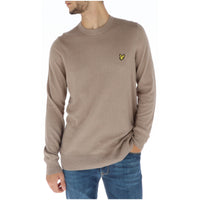 Image 8 : Pull Lyle & Scott homme bleu maille coton laine détail finitions — Delvale