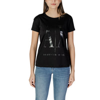 Image 5 : Détail matière et finitions du t-shirt femme Armani Exchange beige — delvale
