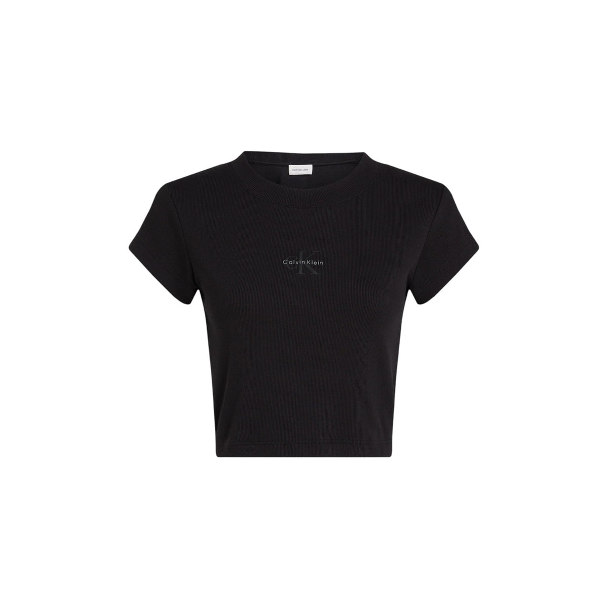 Image 1 : T-shirt noir Calvin Klein Jeans pour femme, coupe classique manches courtes — delvale