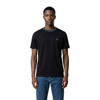T-shirt Armani Exchange homme bleu nuit – détail encolure et tissu élasthanne