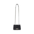 Armani Exchange Sac Bandoulière Matelassé Chevron Chaîne Argentée Noir