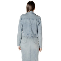 Image 2 : Détail veste Morgan De Toi bleu azur col classique et poches frontales — delvale