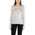 Guess Pull Femme Blanc Impression Strass Manches Longues