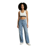 Image 2 : Détail du top blanc Tommy Hilfiger Jeans femme sans manches en coton bio premium — Delvale