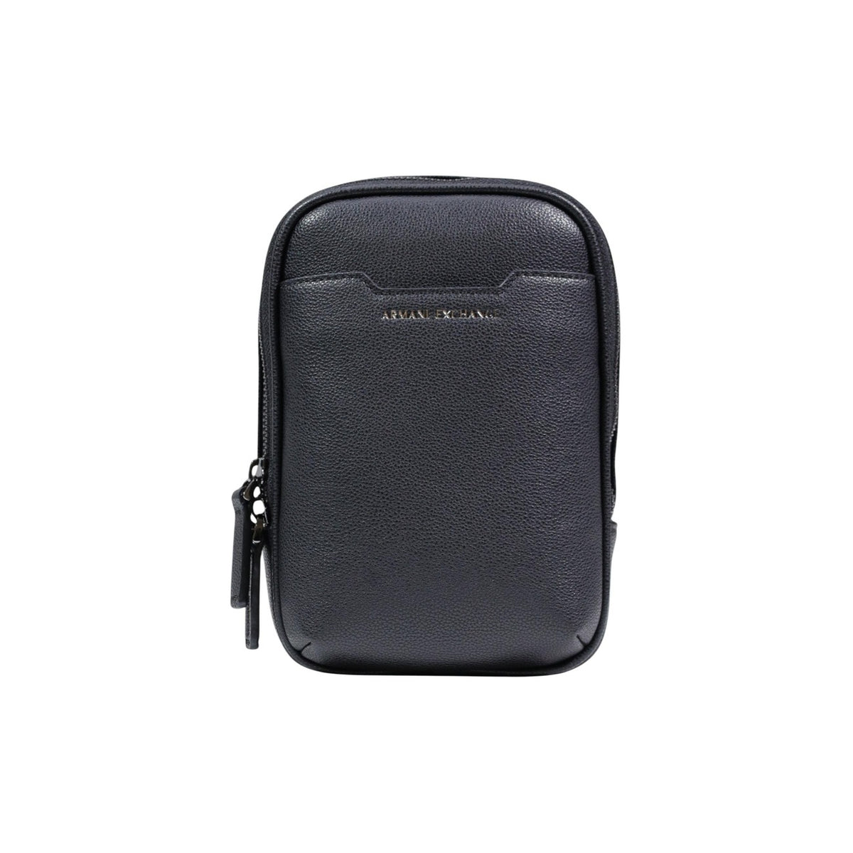 Image 1 : Sacoche verticale Armani Exchange homme noir grainé avec double zip et sangle large — Delvale