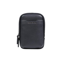 Image 1 : Sacoche verticale Armani Exchange homme noir grainé avec double zip et sangle large — Delvale