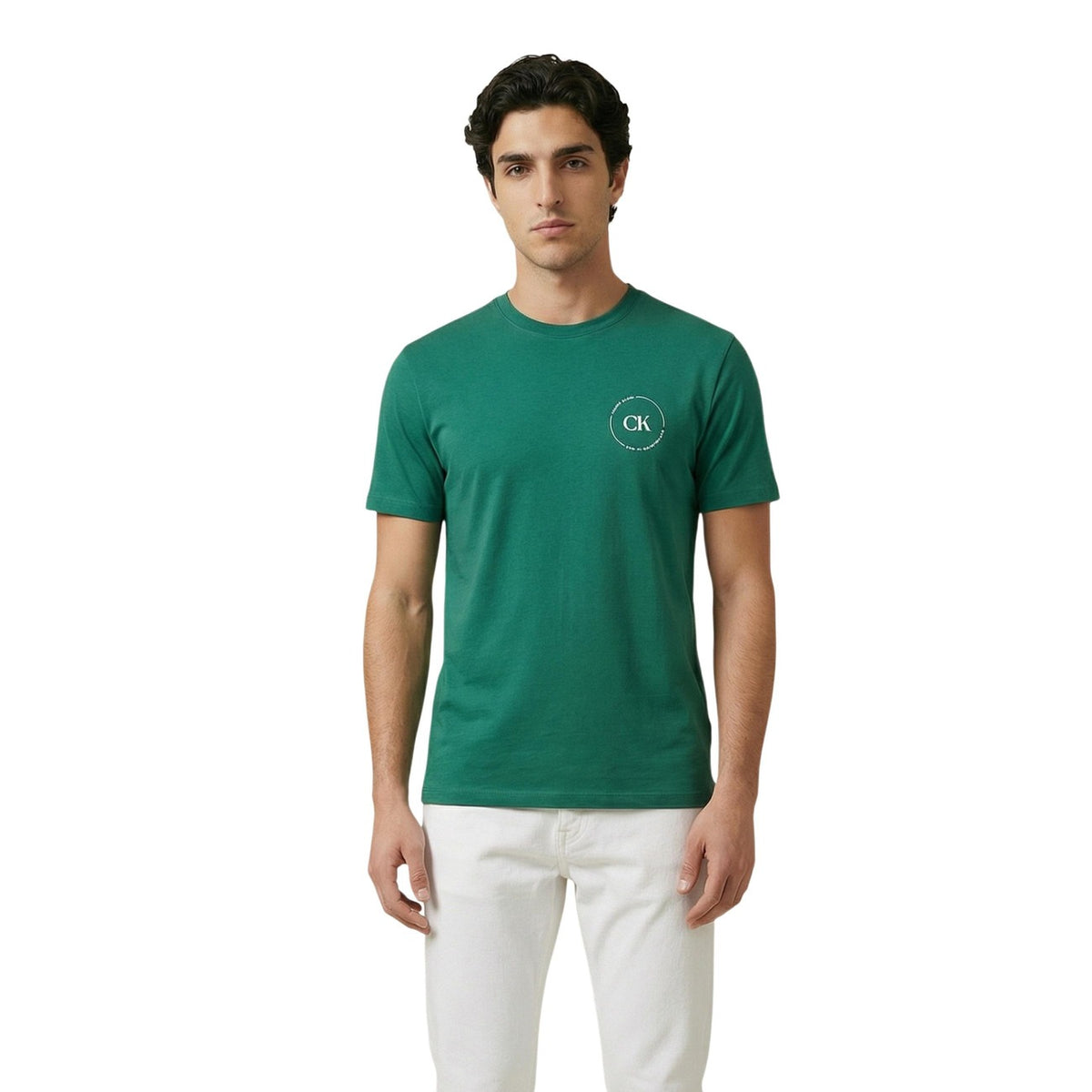 Image 4 : Col rond t-shirt Calvin Klein Jeans homme blanc manches courtes — Delvale