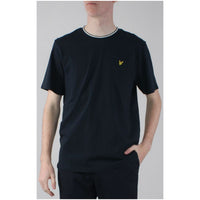 Image 1 : T-shirt Lyle & Scott homme bleu avec impression, col rond et manches courtes — Delvale