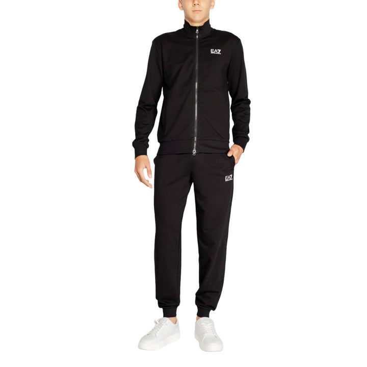 Image 1 : Survêtement Ea7 homme noir en coton avec col montant zippé — Delvale