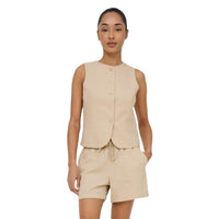 Image 5 : Gilet Only noir femme sans manches, vue latérale montrant la coupe moderne — Delvale