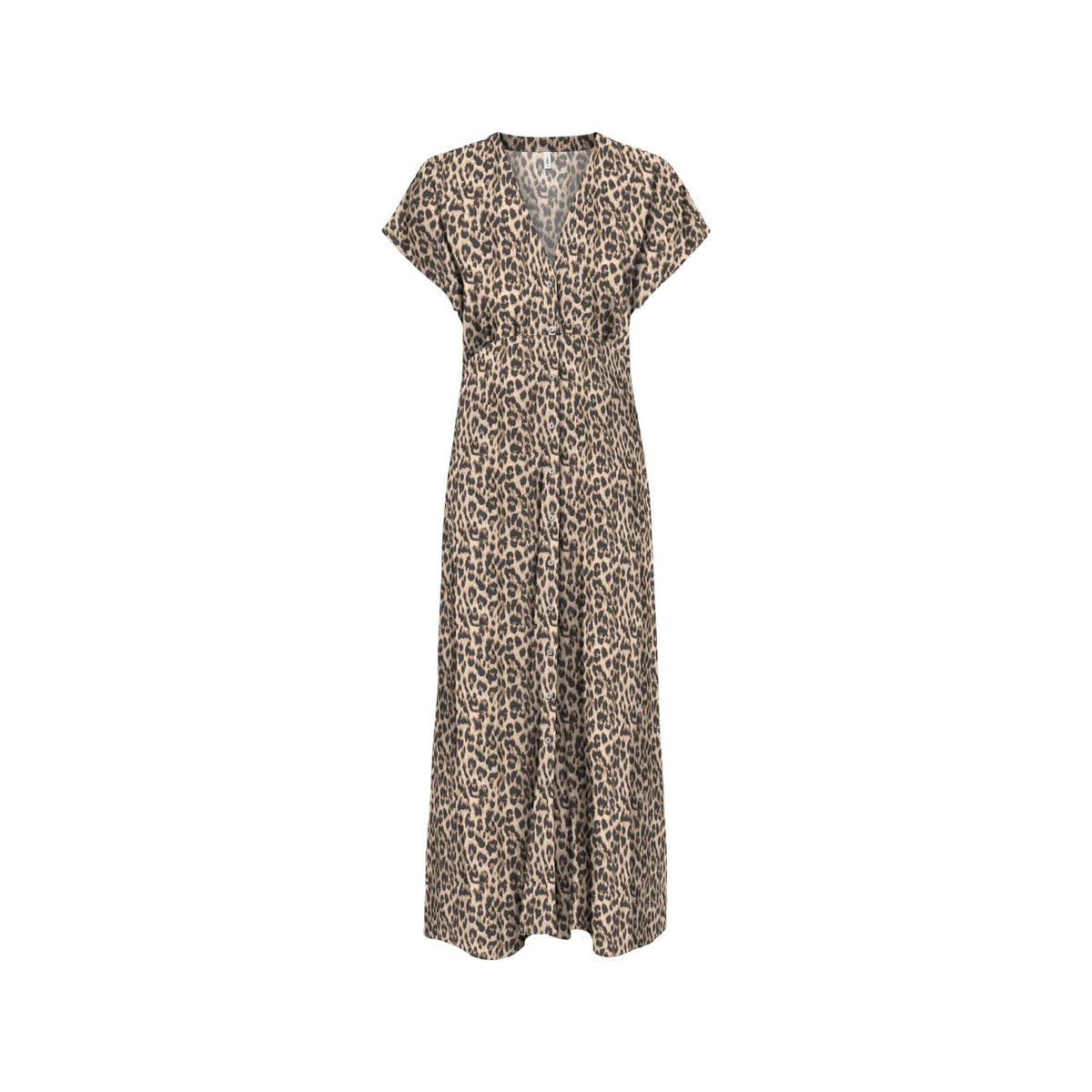 Image 3 : Vue trois quarts de la robe longue Only imprimé animal print, silhouette complète mise en valeur — Delvale