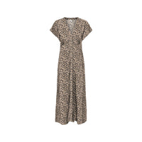 Image 3 : Vue trois quarts de la robe longue Only imprimé animal print, silhouette complète mise en valeur — Delvale