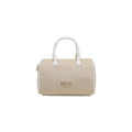 Liu Jo Milano Sac Bowling Femme Monogramme Beige & Blanc
