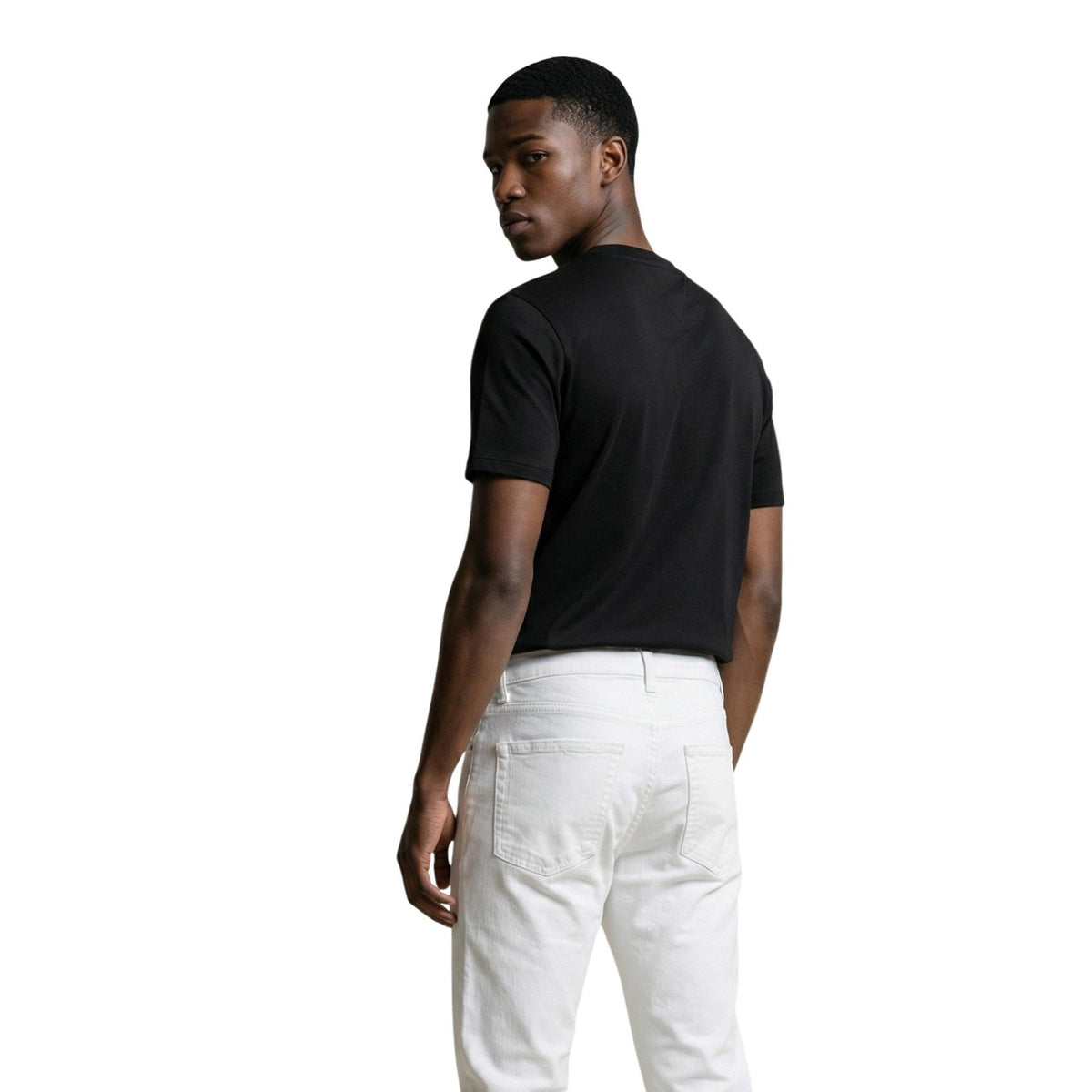 Image 3 : T-shirt Tommy Hilfiger Jeans noir homme vue dos coupe moderne — Delvale