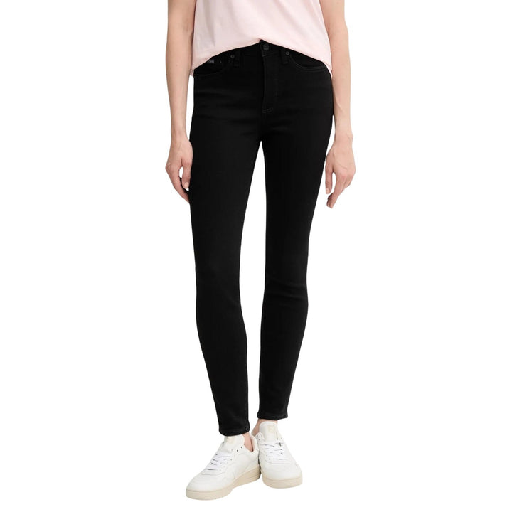 Image 1 : Jean Calvin Klein Jeans femme noir coupe moderne vue de face — delvale