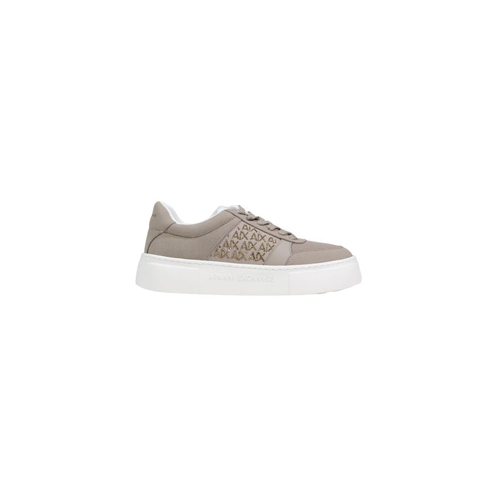 Image 1 : Baskets Armani Exchange femme beige rosé avec logo strass A|X — delvale