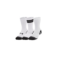Image 1 : Lot de 3 paires de chaussettes Under Armour Performance Crew blanc et noir, vue de face — Delvale