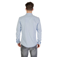 Image 2 : Détail chemise Only & Sons homme bleu azur manches longues coton — Delvale