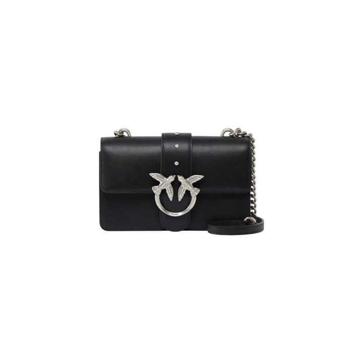 Image 1 : Sac bandoulière Pinko noir en cuir synthétique avec design compact et raffiné — Delvale