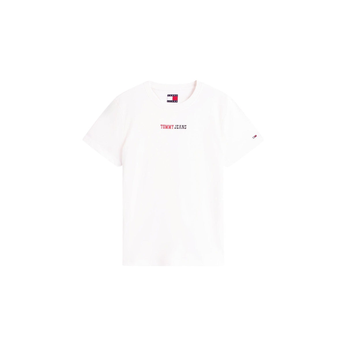 Image 2 : Détail col rond et manches courtes t-shirt beige Tommy Hilfiger Jeans — Delvale