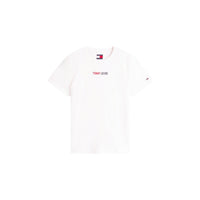 Image 2 : Détail col rond et manches courtes t-shirt beige Tommy Hilfiger Jeans — Delvale