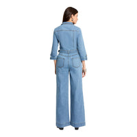 Image 2 : Détail survêtement Morgan De Toi bleu azur fermeture boutons et poches — delvale