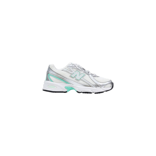 New Balance 740 femme blanc argenté touches menthe semelle ABZORB profil droit