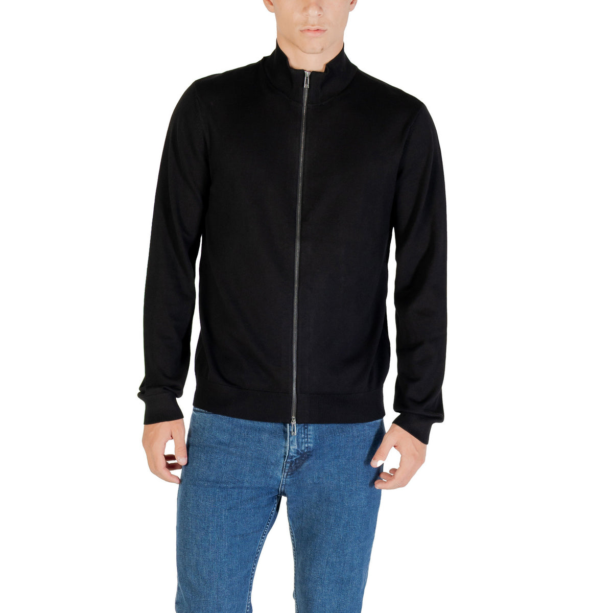 Image 4 : Vue arrière du pull homme Armani Exchange bleu, coupe moderne et élégante — Delvale