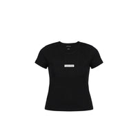 Image 2 : Détail col rond t-shirt noir Calvin Klein Jeans femme — delvale