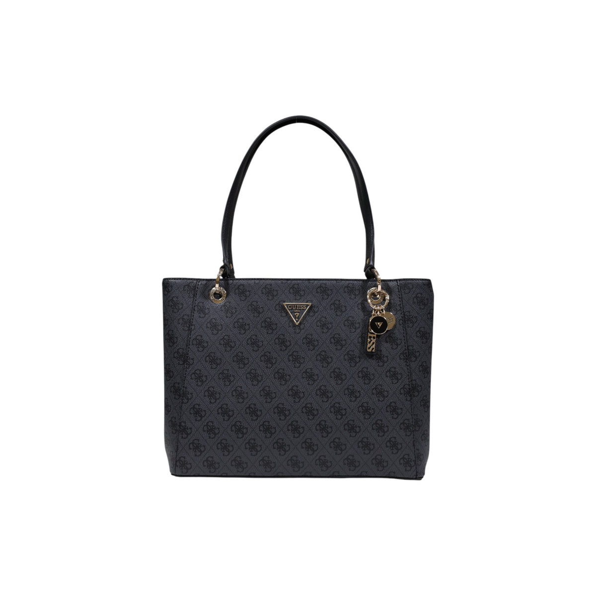 Image 1 : Sac à main Guess femme gris avec motif imprimé en polyuréthane, vue de face — delvale