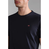 Image 3 : Détail logo brodé Napapijri sur t-shirt homme col rond bleu marine — Delvale