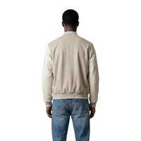 Bomber varsity Antony Morato homme beige – vue dos rapprochée manches contrastées crème