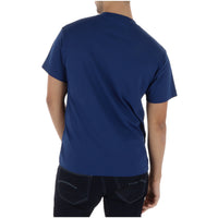 Image 2 : T-shirt Vans homme bleu col rond, détail encolure et coupe — delvale